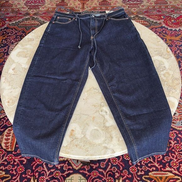 NWT American Eagle Stretch Barrel Jeans in True Rinse Size 14 - Picture 2 of 14